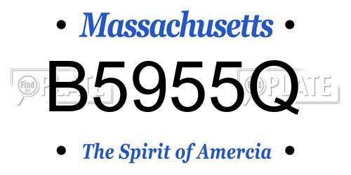 B5955Q Massachusetts License Plate