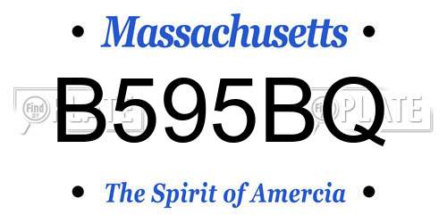 B595BQ Massachusetts License Plate