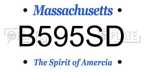 B595SD Massachusetts License Plate