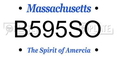 B595SO Massachusetts License Plate