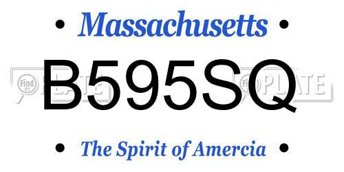 B595SQ Massachusetts License Plate