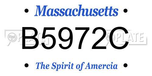 B5972C Massachusetts License Plate