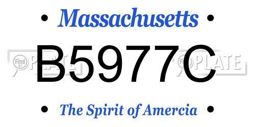 B5977C Massachusetts License Plate