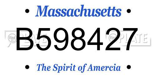 B598427 Massachusetts License Plate