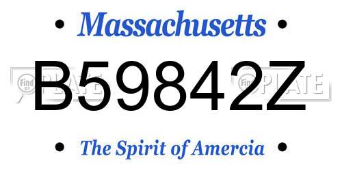 B59842Z Massachusetts License Plate