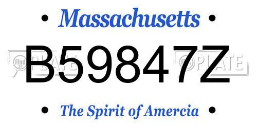 B59847Z Massachusetts License Plate