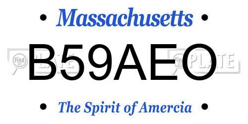 B59AEO Massachusetts License Plate