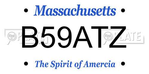 B59ATZ Massachusetts License Plate