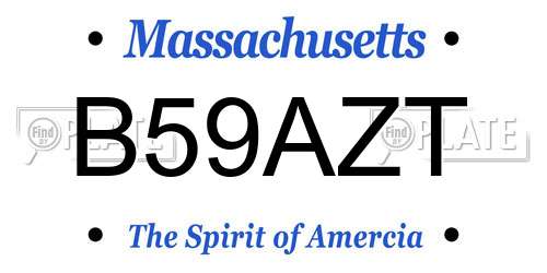 B59AZT Massachusetts License Plate
