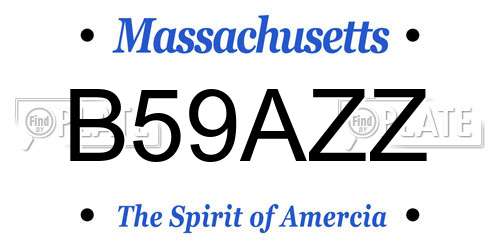 B59AZZ Massachusetts License Plate