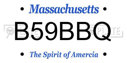 B59BBQ Massachusetts License Plate