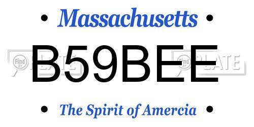 B59BEE Massachusetts License Plate
