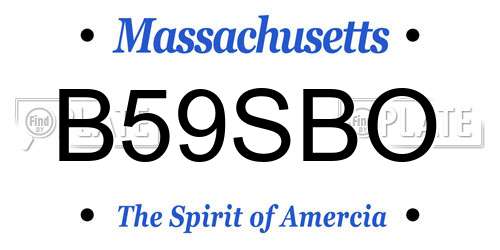 B59SBO Massachusetts License Plate