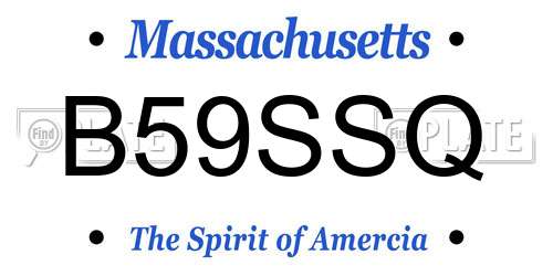 B59SSQ Massachusetts License Plate