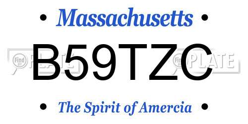 B59TZC Massachusetts License Plate