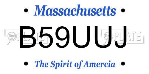 B59UUJ Massachusetts License Plate