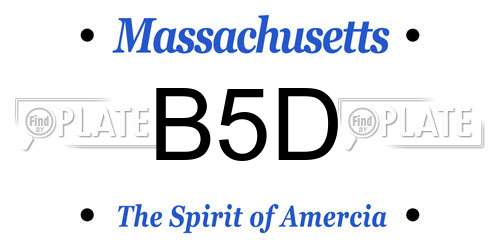 B5D Massachusetts License Plate
