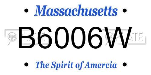 B6006W Massachusetts License Plate