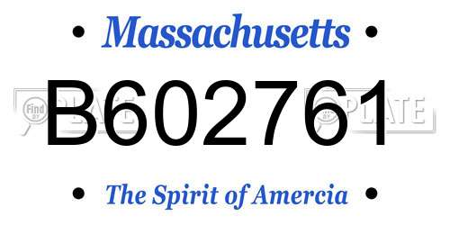 B602761 Massachusetts License Plate