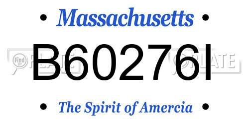 B60276I Massachusetts License Plate