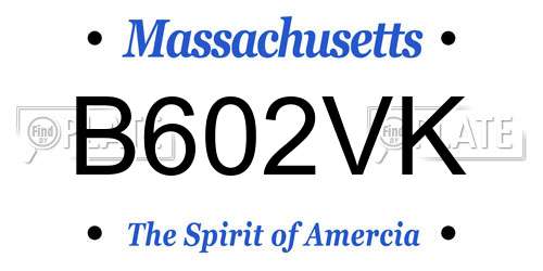 B602VK Massachusetts License Plate