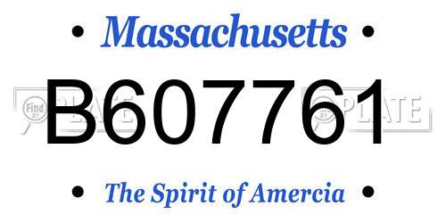 B607761 Massachusetts License Plate