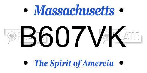 B607VK Massachusetts License Plate