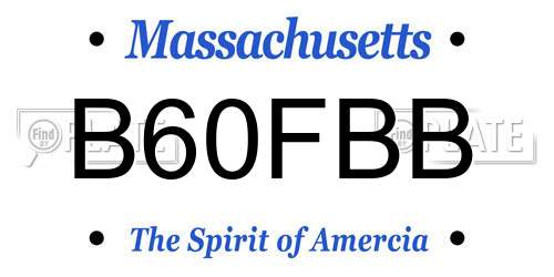 B60FBB Massachusetts License Plate