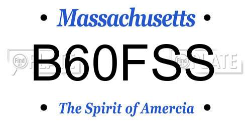 B60FSS Massachusetts License Plate