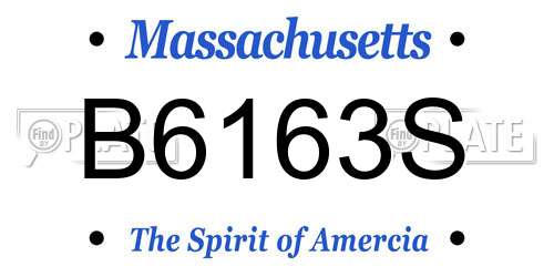 B6163S Massachusetts License Plate