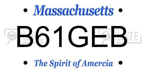 B61GEB Massachusetts License Plate