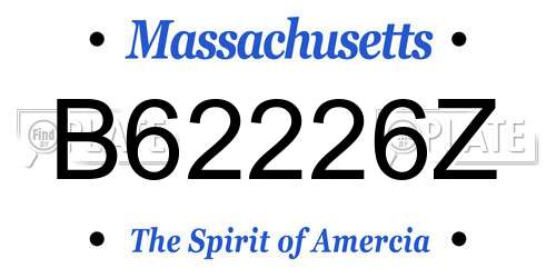 B62226Z Massachusetts License Plate