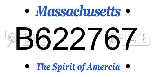 B622767 Massachusetts License Plate