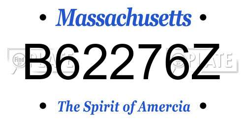 B62276Z Massachusetts License Plate