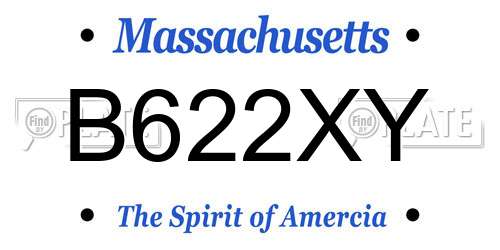 B622XY Massachusetts License Plate