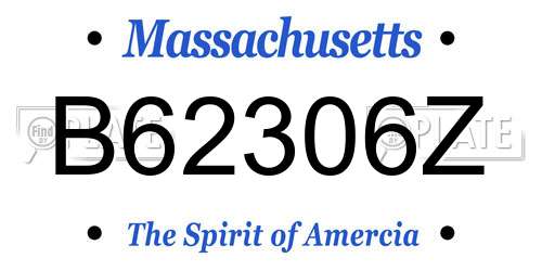 B62306Z Massachusetts License Plate