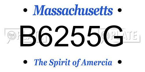 B6255G Massachusetts License Plate