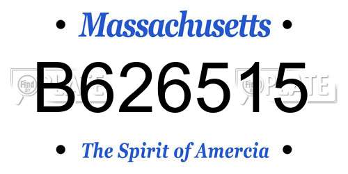 B626515 Massachusetts License Plate