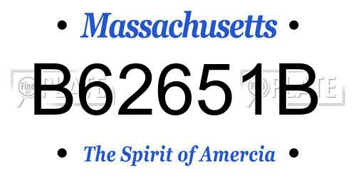 B62651B Massachusetts License Plate