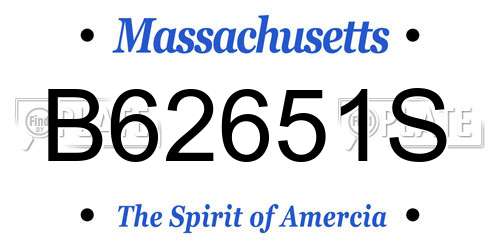 B62651S Massachusetts License Plate