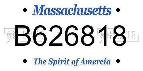B626818 Massachusetts License Plate