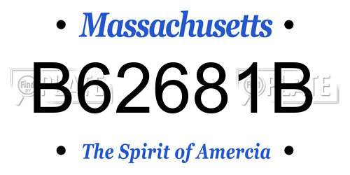 B62681B Massachusetts License Plate