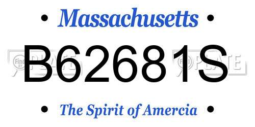 B62681S Massachusetts License Plate