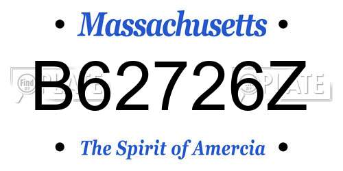 B62726Z Massachusetts License Plate