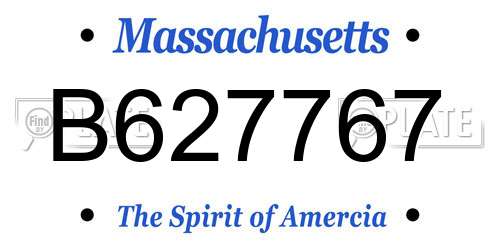B627767 Massachusetts License Plate