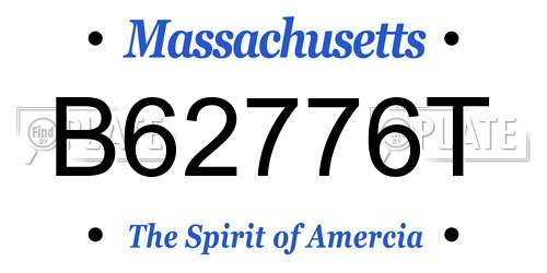 B62776T Massachusetts License Plate