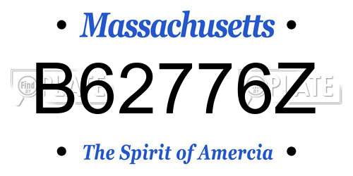 B62776Z Massachusetts License Plate