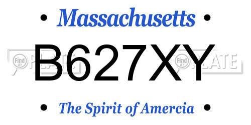 B627XY Massachusetts License Plate