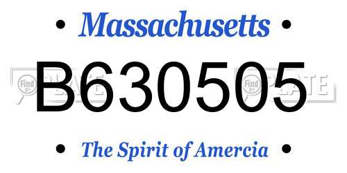 B630505 Massachusetts License Plate