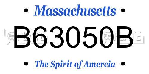 B63050B Massachusetts License Plate
